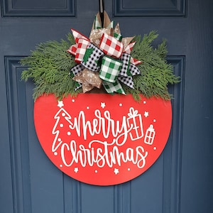 merry christmas door hanger | christmas front door decor | christmas sign | christmas decor | christmas door wreath | christmas door hanger