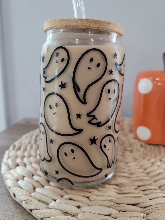 Cowboy Ghost Glass Can Cup // Libby Glass // Aesthetic Glass Cup // Iced  Coffee Cup // Drink Cup // Beer Can Glass // 16 oz glass