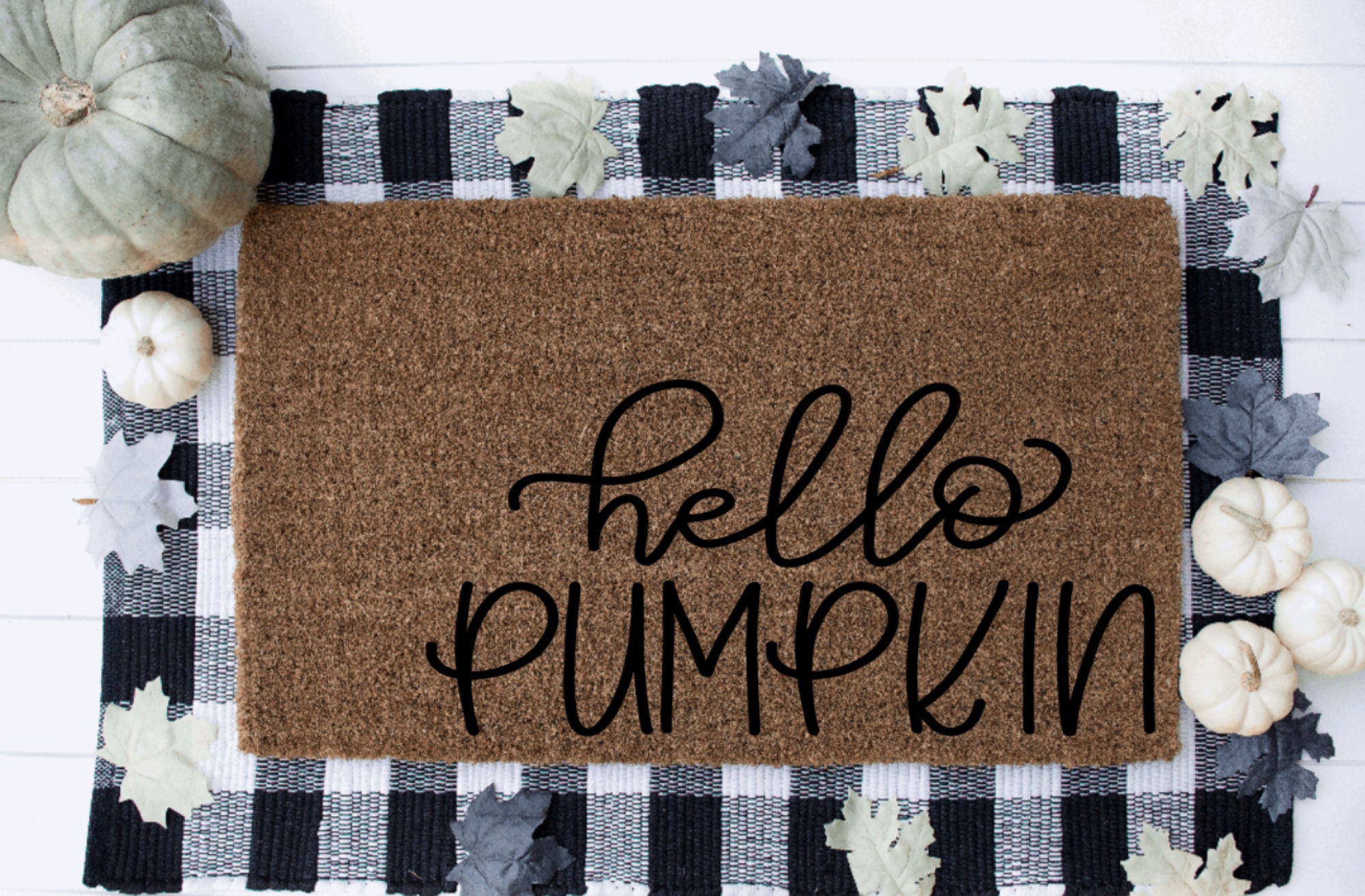 Pumpkin Garden Style Striped Doormat Classic Black White - Temu
