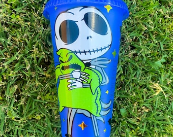 Jack Skellington Starbucks Cup, Nightmare before Christmas cup, Halloween cup, Jack Halloween tumbler, Jack Skellington cup, skeleton