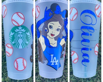 Starbucks Dodgers Belle reusable Cold Cup / Starbucks Cup / Starbucks Tumbler / Belle Dodger Girl / Dodger Girl Cup