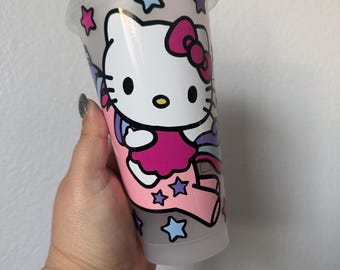 Unicorn Hi Kat Cold Cup |  Starbucks Cat Cup | Starbucks Cold Cup Hi Kitty | Hello Kat | Unicorn Themed Hi Cat Kitty | Unicorn Themed |