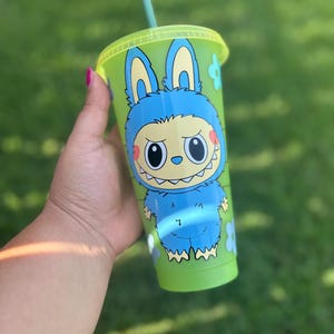 Labubu Cold Cup | Starbucks Labubu Dog Cup | Color Changing Cold Cup Labubu | Labubu |  Labubu Themed | Popular Themed Labubu Kids Cup