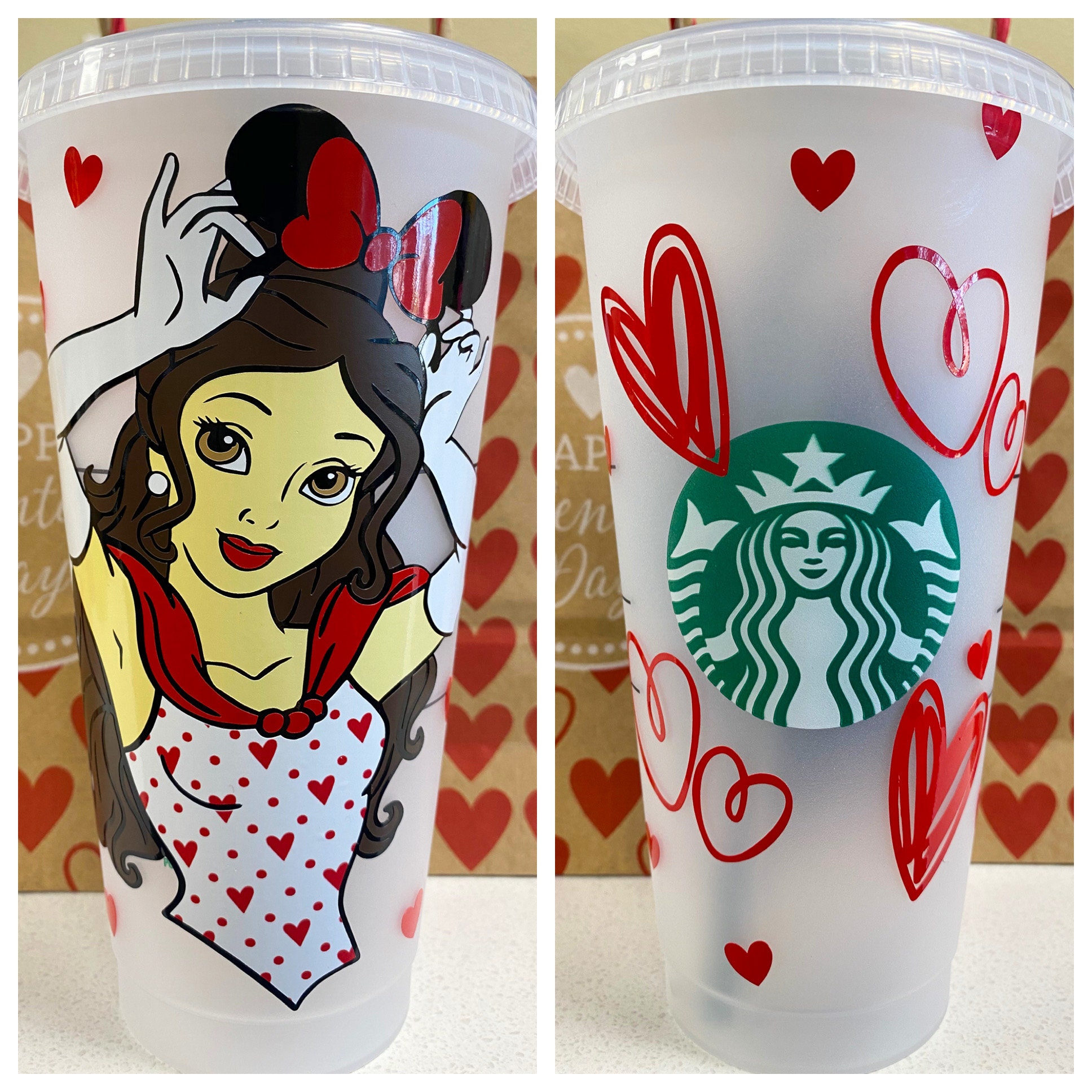 Belle Cup | Beauty & the Beast Cold Cup | Disney Valentines Day Princess  Cup | Starbucks Belle Valentines Day Cup | Belle Valentines Day Cup