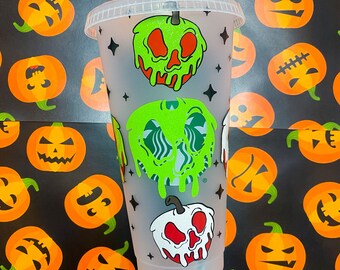 Snow White Poison Apple Black 24oz Disney Princess Inspired Starbucks Cold Cup, Evil Queen, Disney Character, Gifts for Her