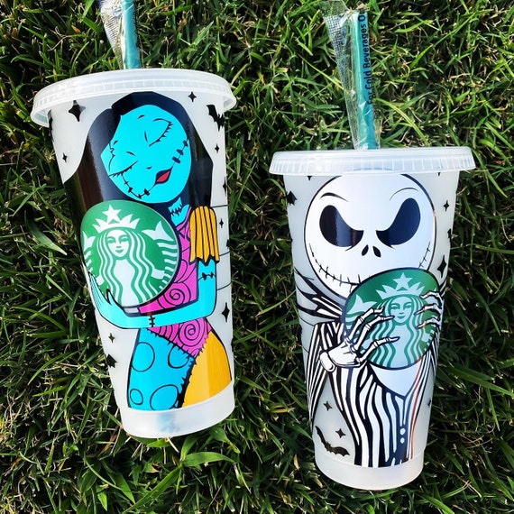 Nightmare Before Christmas Jack All Over Faces 4-Piece Reusable Plastic  Straw Set