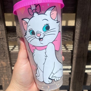 Disney Marie Cat Pink Cold Cup | Aristocrats Cup | Confetti Cold Cup Marie