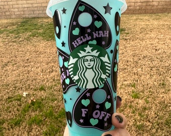 Ouija Planchette Themed Starbucks Cup | Ouija Board Theme | Planchette Theme | Starbucks Color Changing Cup | Cute Goth Theme Cup