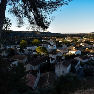 View of Fontvieille from the Daudet Mill at Sunrise in Provence France Colour Photo Wall Art
