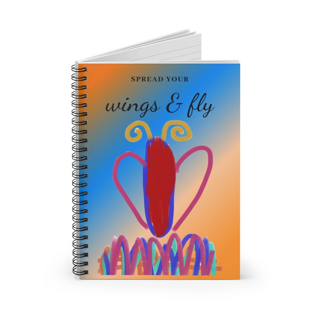 Wings & fly Spiral Notebook Ruled Line Etsy
