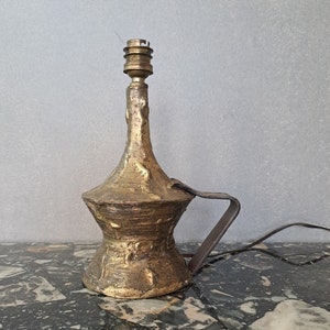 Brutalist bronze lamp by French ironworker MAX BRE original 2/3