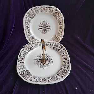 2 serving dishes presentation GIEN France model Ibis France antique 19th identical earthenware earthenware