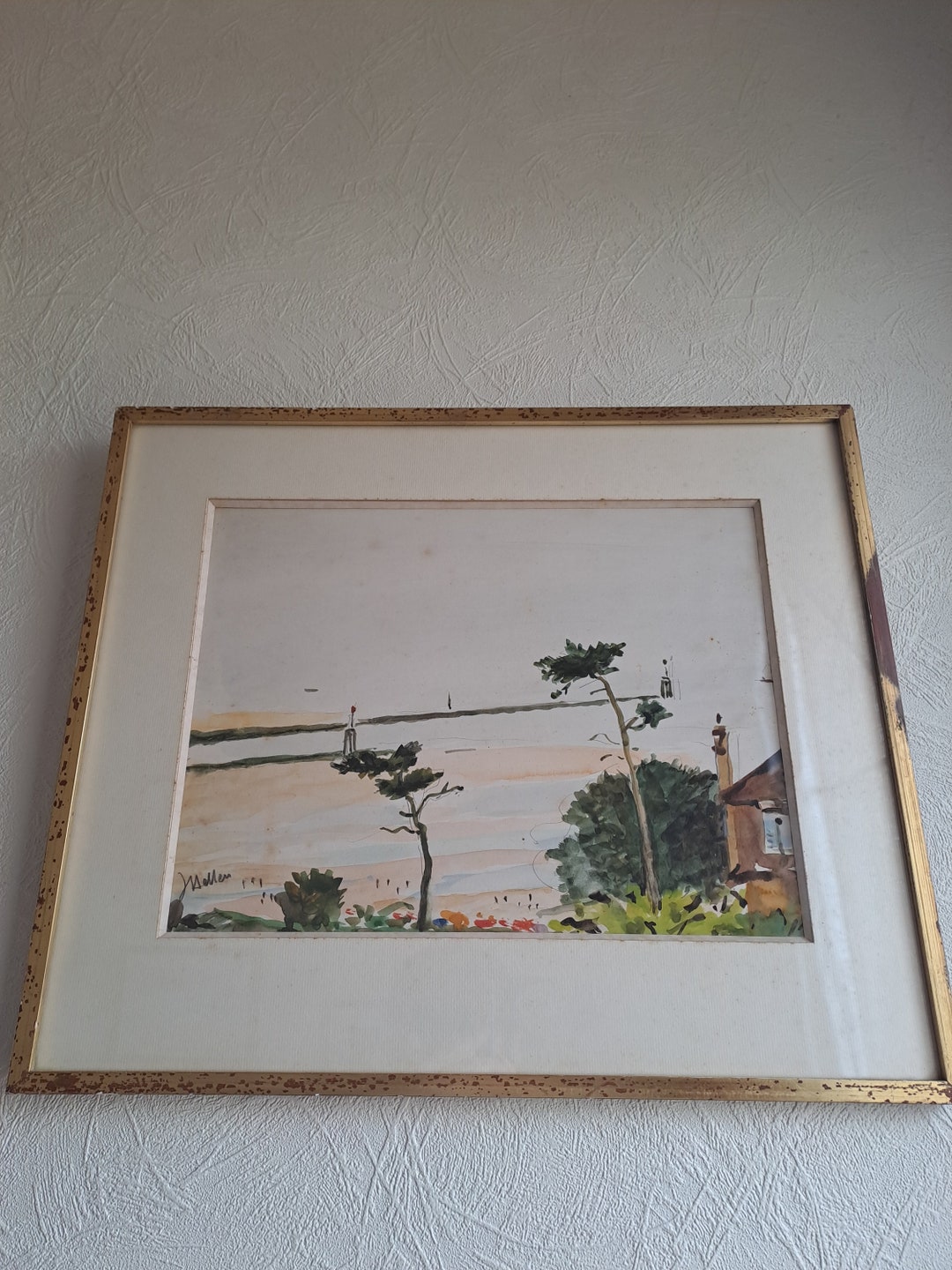 Jean Helleu 18941985 Trouville Marine Watercolor Signed France