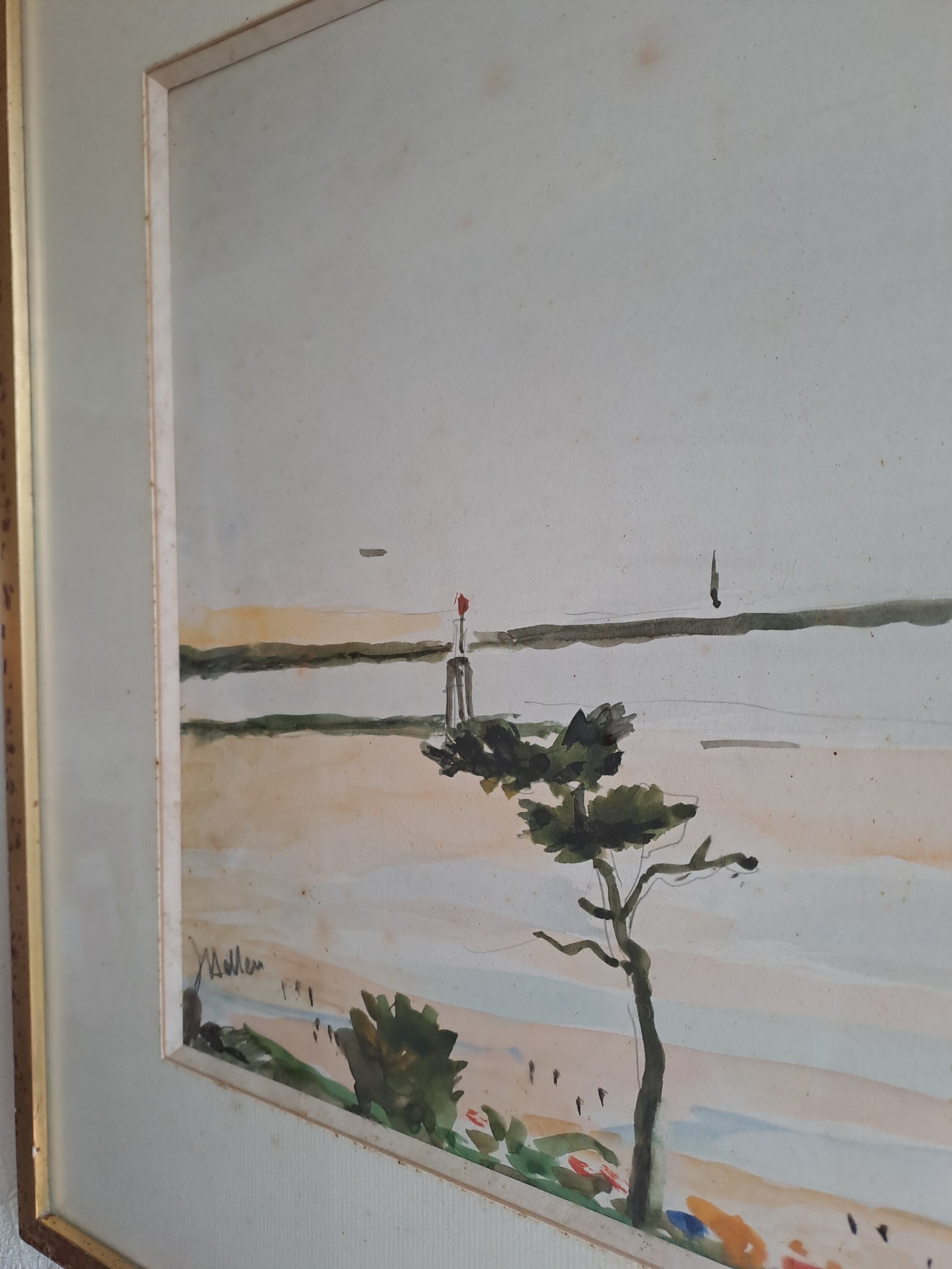 Jean Helleu 18941985 Trouville Marine Watercolor Signed France