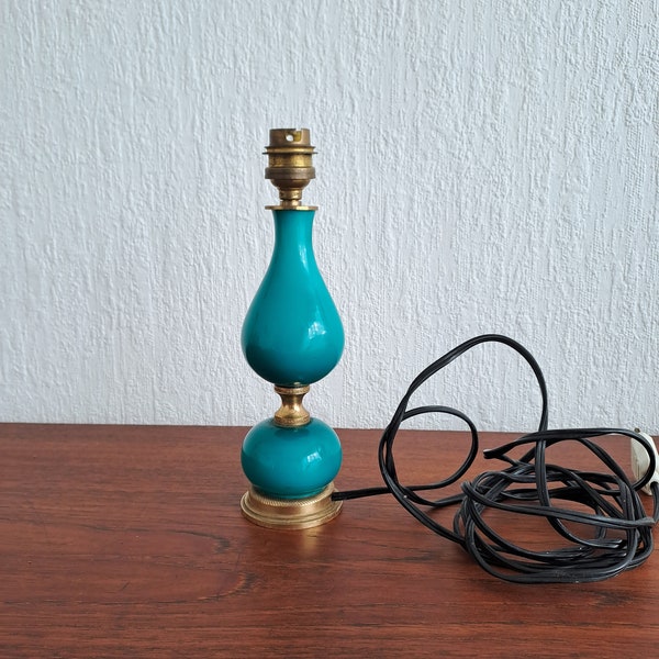 Lampe Opaline verre vintage France campagne chic countryside
