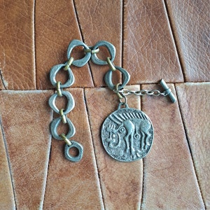 Vintage Scandinavian Metal Brutalist Ethnic Folk Bracelet