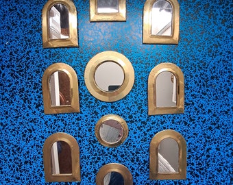 Lot 10 petits miroirs vintage à accrocher au mur