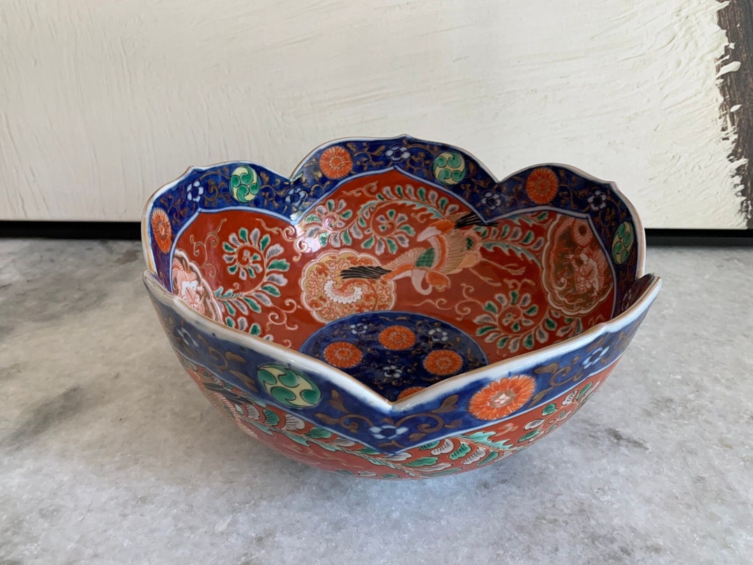 Antique Imari Bowl 19th Century Large 10 In. Chinoiserie Etsy