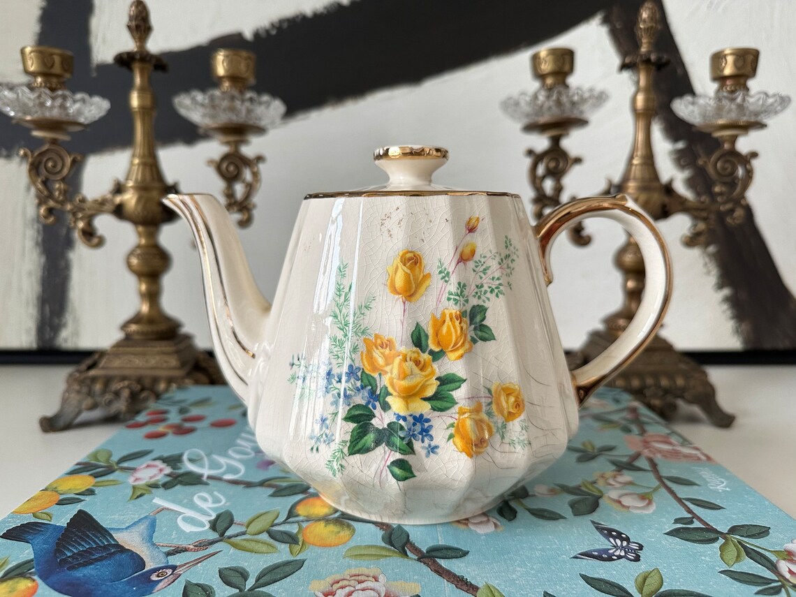 Vintage Sadler Teapot Yellow Roses by Sadler England Vintage Etsy