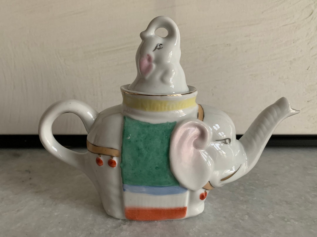 Vintage Elephant Teapot Ceramic Chinoiserie Teapot Chinese Etsy