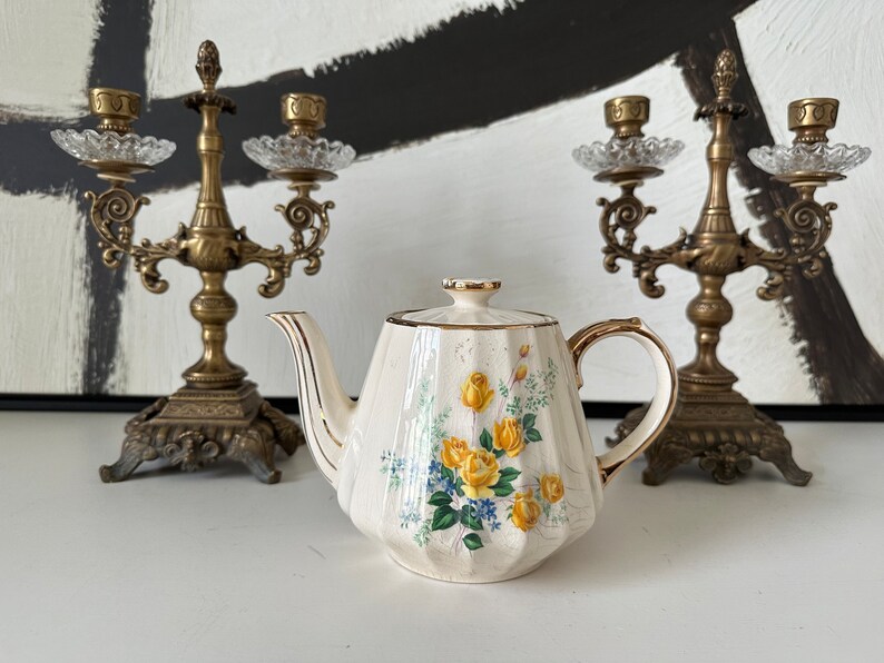 Vintage Sadler Teapot Yellow Roses by Sadler England Vintage Etsy