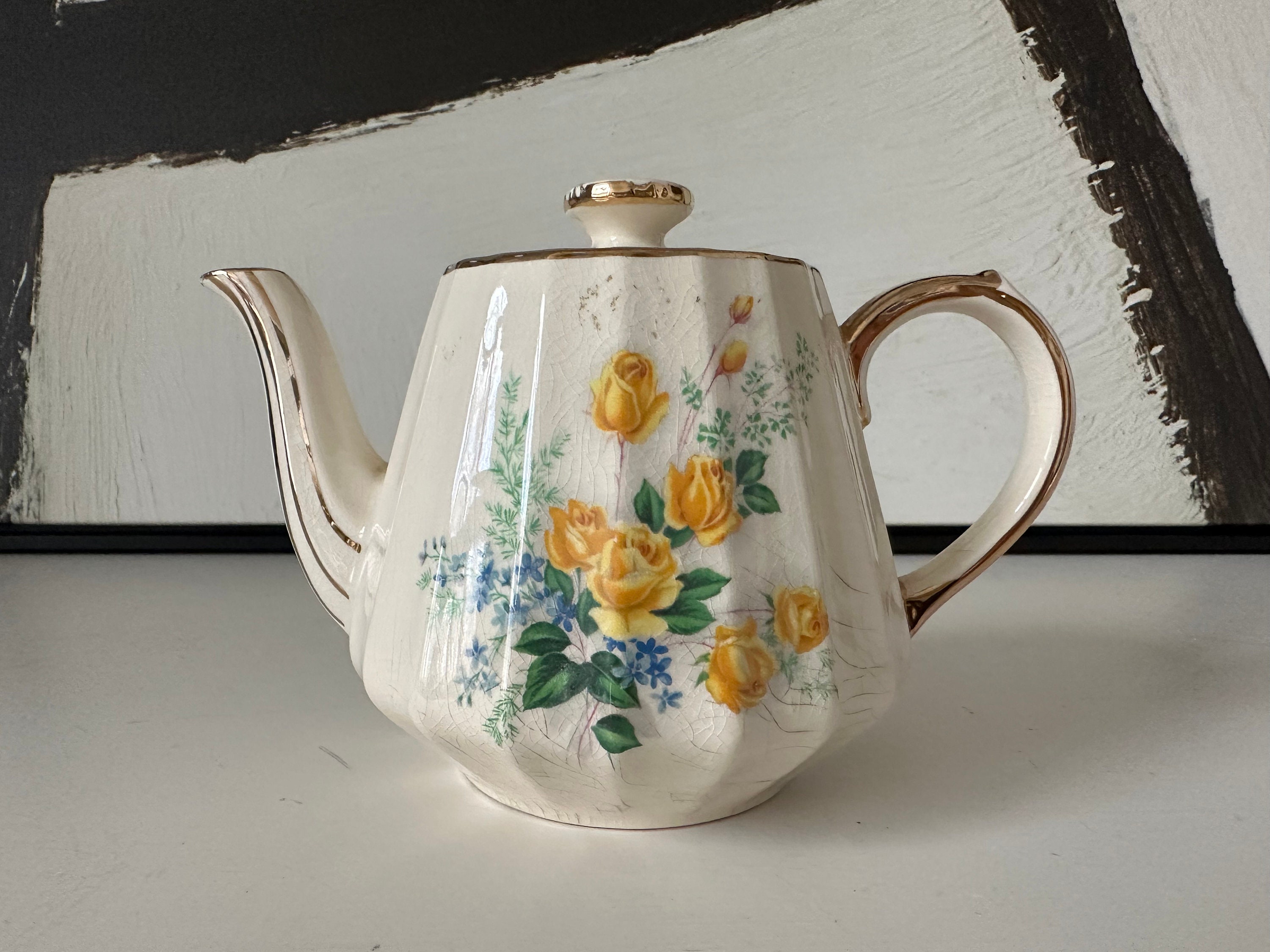 Vintage Sadler Teapot Yellow Roses by Sadler England Vintage Etsy
