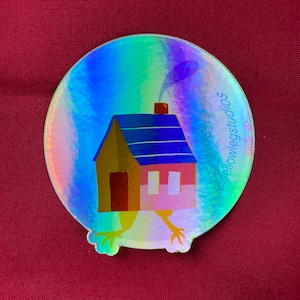 Holographic Baba Yaga House Vinyl Sticker