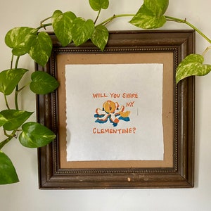 Clementine Limited Edition Block Print | fruit linocut print kitchen art