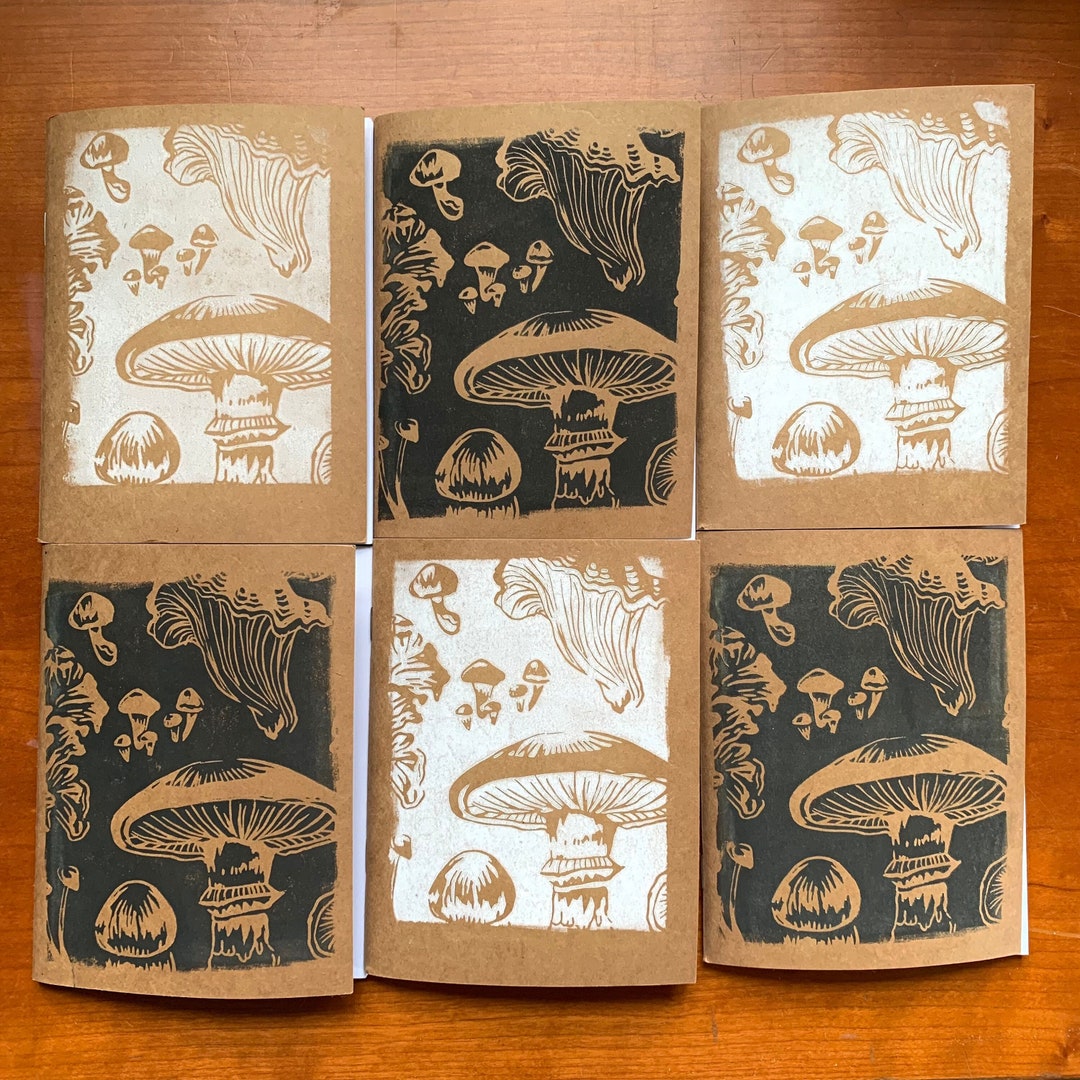Mushroom Hand Printed Journals || Fungi Foraging Field Notebooks ...