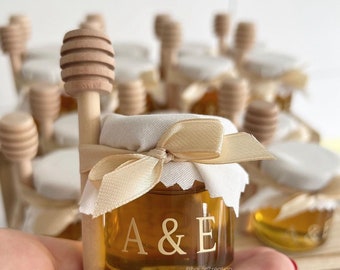 POTS DE MIEL - petits pots de miel personnalisé cadeau invité mariage naissance / little jar of honey favors for guest