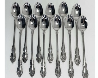Oneida Stainless VALERIE Iced Tea Spoons DISTINCTION SET OF SIX 