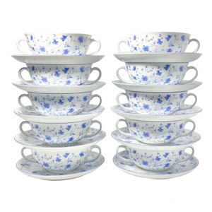 Arzberg Blue Flowers Set Of 10 Bone China Cream Soup Bowls Handles arzberg-blue-flowers-set-of-10-bone-china-cream-soup-bowls-handles