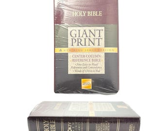 New Thomas Nelson Holy Bible NKJV Giant Print Burgundy Red Reference Gilt Edging