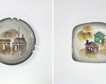 Sascha Brastoff, Mid-century 60’s, Set of 2 Ceramic Ashtrays, House/Home Signed