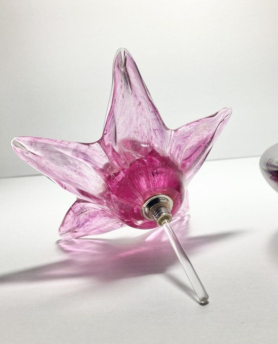 Dale Tiffany Pink Swirl Flower Art Glass Perfume … - image 5