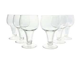 1970s Vintage Set of 6 Hollow Stem Beer Pilsner Glasses 5 3/4” 12oz Barware