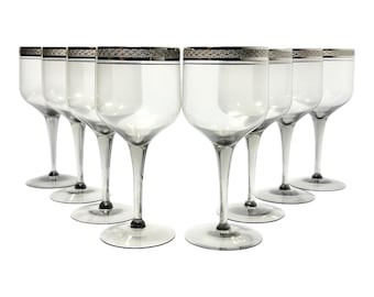 Tiffin-Franciscan “Indigo” Set of 8 Water Glasses 7 1/4” 12oz