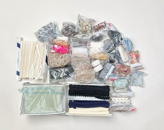 Lot of 30+ Vintage and Contemporary Used Various Fabric Upholstery Trim and Cording