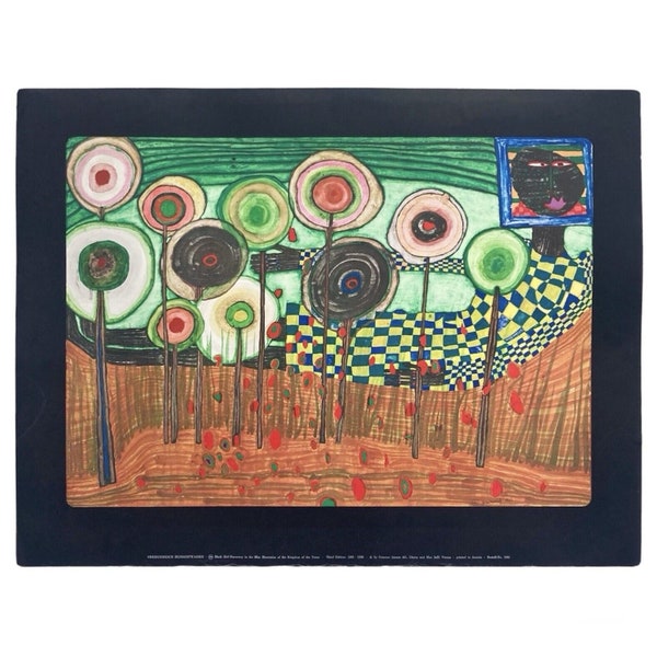 Friedensreich Hundertwasser "Black Girl, Discovery-Mountain” Vintage Print 29”