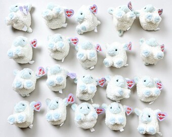 1990s Vintage Set of 20 Puffkins “Bluebelle” Lamb Sheep Plush Toys Lot 4”