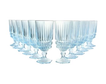 Fostoria “Heritage (Blue)” Set of 12 Iced Tea Glasses 7 1/8” 12oz