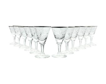 Fostoria “Bridal Belle” Set of 12 Cordial Liquor Sipper Glasses 3” 1oz