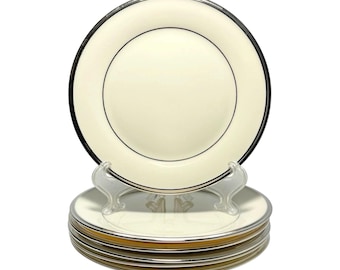 Lenox “Solitaire” Set of 6 Bone China Bread Plates 6 3/8”