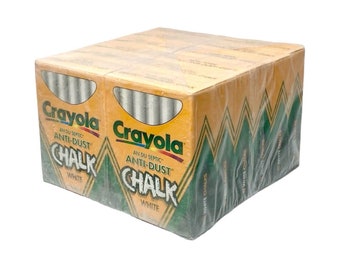 Crayola An Du Septic Anti-Dusk Chalk White Sealed 12-Pack Binney & Smith #1402