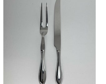 RSVP RXV5 Beaded, 2-Piece Carving Knife 12 1/4” & Fork 10 1/2” Stainless 18/10