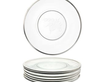 Fostoria “Bridal Belle” Set of 6 Glass Salad Plates 7 1/2”