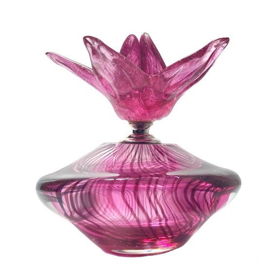 Dale Tiffany Pink Swirl Flower Art Glass Perfume … - image 1
