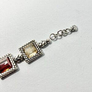 Brighton Tailor Multicolor German Glass Faceted Panel Silver Toned Bracelet 8” 画像 6