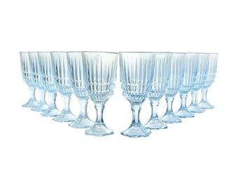 Fostoria “Heritage (Blue)” Set of 12 Wine Glasses 6 1/8” 6oz