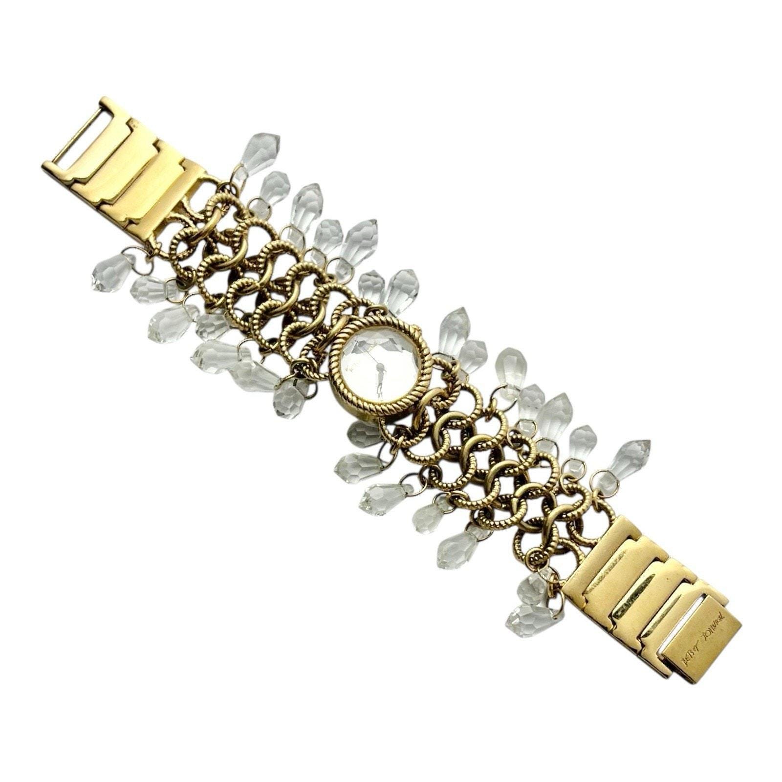 Betsey Johnson Gold and Silver Watch with Crystal Embellishments Watch BETSEY JOHNSON Gold in Gold plated - 47979619 main image 4